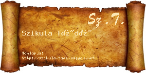 Szikula Tádé névjegykártya